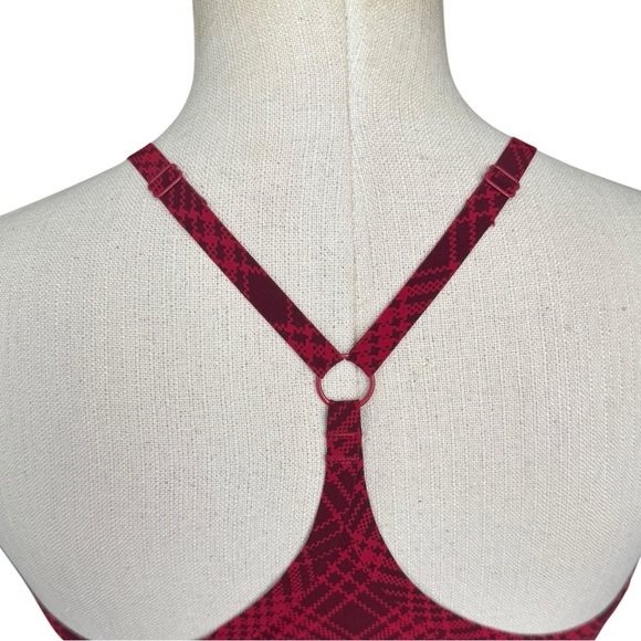 Outdoor Voices The Exercise Dress In Pomegranate Plaid Red XS - Picture 8 of 11